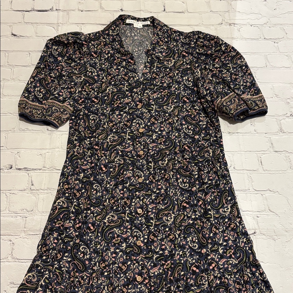 Veronica Beard Black Floral Midi Dress - Picture 3 of 15